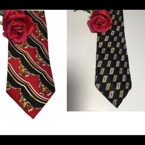 2 SILK TIES HENRY PICARD & COVINGTON BLACK  GOLD